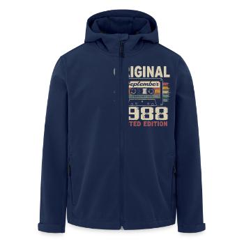 September 1988 Birthday, born in September 1988 - Men’s Recycled Softshell Jacket by Stanley/Stella - navy - Front - AI Model Male 185 light (185cm)