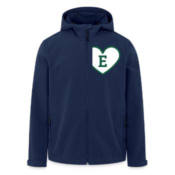 Letter e heart sport trend green - gift idea - Men’s Recycled Softshell Jacket by Stanley/Stella - navy - Front - AI Model Male 185 light (185cm)