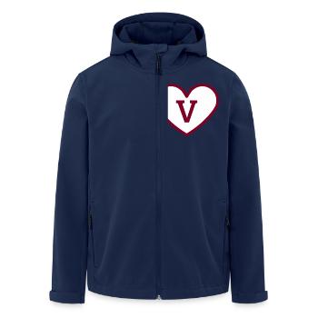 Buchstabe V Herz Sport Trend Burgund - Geschenkidee - Recycelte Männer Softshell-Jacke von Stanley/Stella - Navy - Vorne - AI Model Male 185 light (185cm)