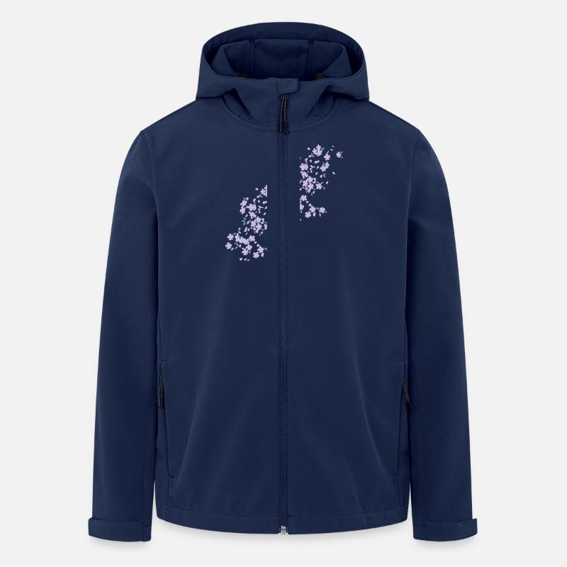 Blütenregen / raining blossoms (2c) - Men’s Recycled Softshell Jacket by Stanley/Stella - navy