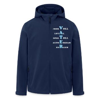 Vater Eigenschaften - Recycelte Männer Softshell-Jacke von Stanley/Stella - Navy - Vorne - AI Model Male 185 light (185cm)
