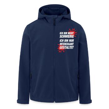 Ich Bin Nicht Schwierig - Recycelte Männer Softshell-Jacke von Stanley/Stella - Navy - Vorne - AI Model Male 185 light (185cm)
