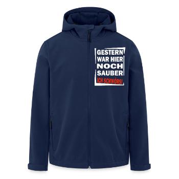 Chaot - Gestern war noch Sauber - Chaos Aufräumen - Recycelte Männer Softshell-Jacke von Stanley/Stella - Navy - Vorne - AI Model Male 185 light (185cm)