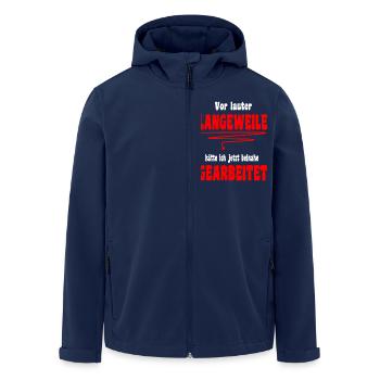 Langeweile Arbeit Spruch Beruf Job Kollege - Recycelte Männer Softshell-Jacke von Stanley/Stella - Navy - Vorne - AI Model Male 185 light (185cm)