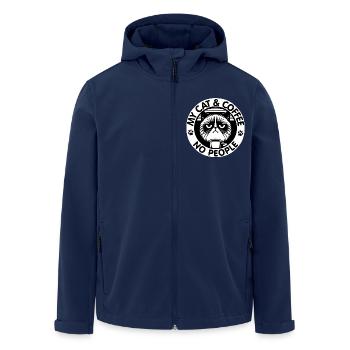 Cat and coffee not people - Men’s Recycled Softshell Jacket by Stanley/Stella - navy - Front - AI Model Male 185 light (185cm)