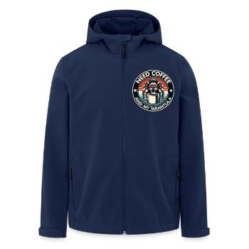 Just need coffee and my tarantula - Men’s Recycled Softshell Jacket by Stanley/Stella - navy - Front - AI Model Male 185 light (185cm)