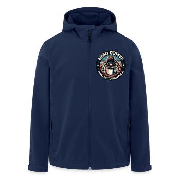 Just need coffee and my tarantula - Men’s Recycled Softshell Jacket by Stanley/Stella - navy - Front - AI Model Male 185 light (185cm)