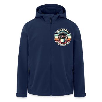 Just need coffee and my tarantula - Men’s Recycled Softshell Jacket by Stanley/Stella - navy - Front - AI Model Male 185 light (185cm)