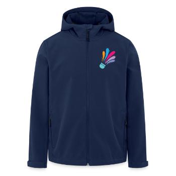 colorful badminton badminton badminton sport - Men’s Recycled Softshell Jacket by Stanley/Stella - navy - Front - AI Model Male 185 light (185cm)