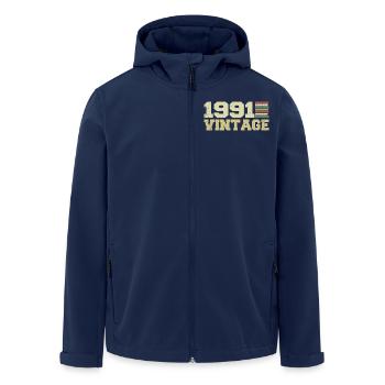 1991 Birthday Gift 1991 Vintage 1991 Gift - Men’s Recycled Softshell Jacket by Stanley/Stella - navy - Front - AI Model Male 185 light (185cm)