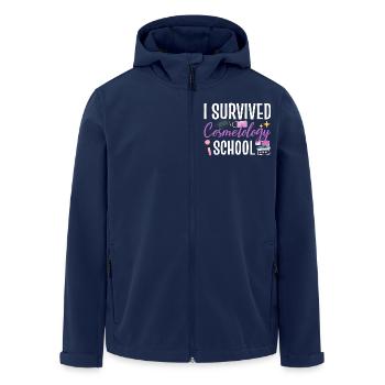 I Survived Cosmetology School - Recycelte Männer Softshell-Jacke von Stanley/Stella - Navy - Vorne - AI Model Male 185 light (185cm)