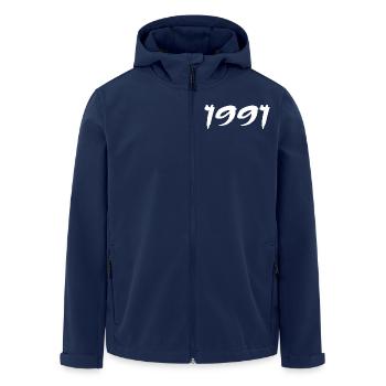 1991 Cadeau 34e Anniversaire 1991 Retro 1991 - Veste softshell homme en polyester recyclé Stanley/Stella - marine - Devant - AI Model Male 185 light (185cm)