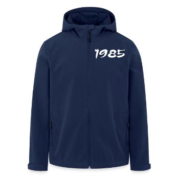 1985 Geschenk zum 40-jährigen Jubiläum 1985 Retro 1985 - Recycelte Männer Softshell-Jacke von Stanley/Stella - Navy - Vorne - AI Model Male 185 light (185cm)