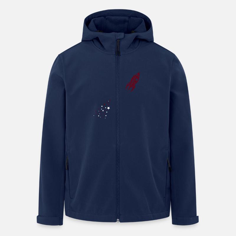 Une fusée décolle - Veste softshell homme en polyester recyclé Stanley/Stella - marine