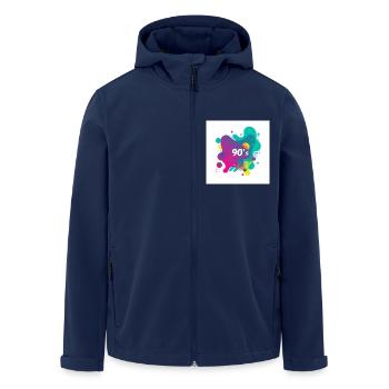 90er-Jahre-Vibes - Recycelte Männer Softshell-Jacke von Stanley/Stella - Navy - Vorne - AI Model Male 185 light (185cm)