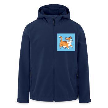Chubby cat with sunglasses - Men’s Recycled Softshell Jacket by Stanley/Stella - navy - Front - AI Model Male 185 light (185cm)