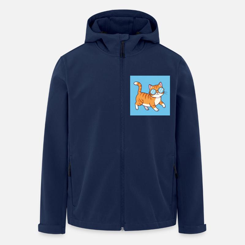 Chubby cat with sunglasses - Men’s Recycled Softshell Jacket Discoverer by Stanley/Stella - navy