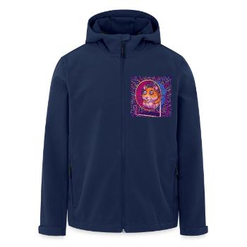 Funny Hamster in the Hamster Wheel - Comic Vibes - Men’s Recycled Softshell Jacket by Stanley/Stella - navy - Front - AI Model Male 185 light (185cm)
