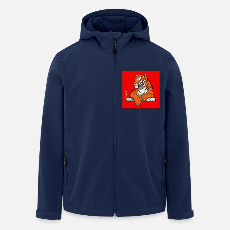 Tigre fumant - Comic Vibes - Veste softshell homme en polyester recyclé Stanley/Stella - marine