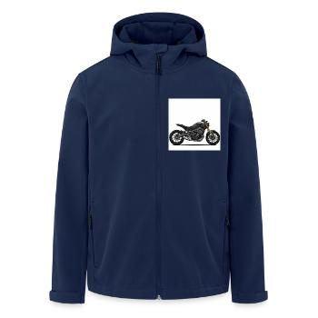 Schwarzes Morrad Design - Freiheit - Recycelte Männer Softshell-Jacke von Stanley/Stella - Navy - Vorne - AI Model Male 185 light (185cm)