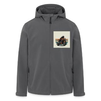 L’art de la moto - Veste softshell homme en polyester recyclé Stanley/Stella - charbon - Devant - AI Model Male 185 light (185cm)