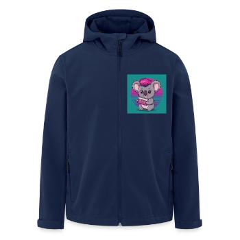 Süßes Koala mit Kasette - 80er Vibes - Recycelte Männer Softshell-Jacke von Stanley/Stella - Navy - Vorne - AI Model Male 185 light (185cm)