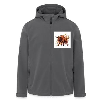 Bulle - Börse - Erfolg - Starke Performance - Recycelte Männer Softshell-Jacke von Stanley/Stella - Anthrazit - Vorne - AI Model Male 185 light (185cm)