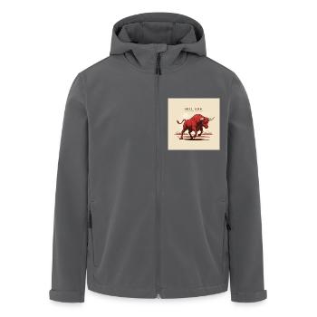 Bull Run - Succès, Marché boursier, Richesse, Argent - Veste softshell homme en polyester recyclé Stanley/Stella - charbon - Devant - AI Model Male 185 light (185cm)