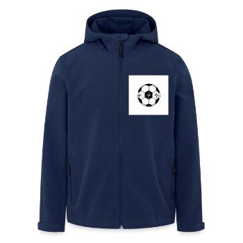 Battement de cœur noir et blanc : le football - Veste softshell homme en polyester recyclé Stanley/Stella - marine - Devant - AI Model Male 185 light (185cm)