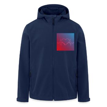Heartbeat of Life – Pulsating Energy - Men’s Recycled Softshell Jacket by Stanley/Stella - navy - Front - AI Model Male 185 light (185cm)