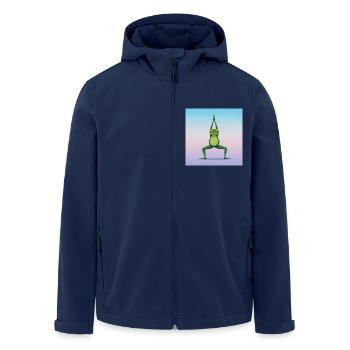 La grenouille yoga - Veste softshell homme en polyester recyclé Stanley/Stella - marine - Devant - AI Model Male 185 light (185cm)