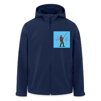 Angler with a heartbeat: Passion for the catch - Men’s Recycled Softshell Jacket by Stanley/Stella - navy - Front - AI Model Male 185 light (185cm)