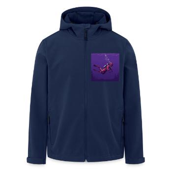 La fascination des grands fonds marins : plongeurs et secrets - Veste softshell homme en polyester recyclé Stanley/Stella - marine - Devant - AI Model Male 185 light (185cm)