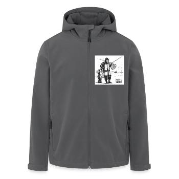 From Hook to Catch: The World of Fishing - Men’s Recycled Softshell Jacket by Stanley/Stella - anthracite - Front - AI Model Male 185 light (185cm)