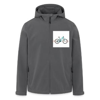 In the rhythm of the mountains: mountain biking & heartbeat - Men’s Recycled Softshell Jacket by Stanley/Stella - anthracite - Front - AI Model Male 185 light (185cm)