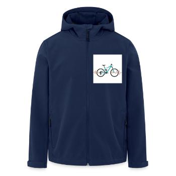 In the rhythm of the mountains: mountain biking & heartbeat - Men’s Recycled Softshell Jacket by Stanley/Stella - navy - Front - AI Model Male 185 light (185cm)