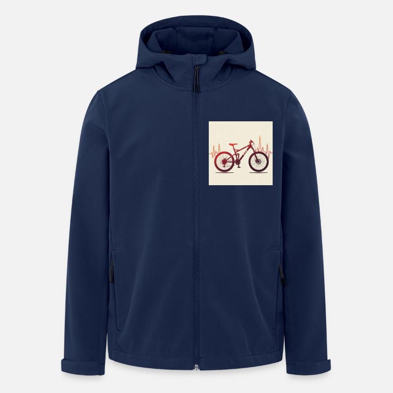 Herzschlag & Adrenalin – Mountainbike-Liebe - Recycelte Männer Softshell-Jacke von Stanley/Stella - Navy