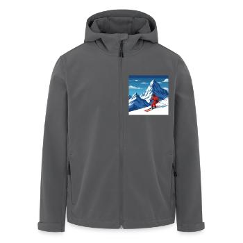 Pistenspaß: Skifahren in den schönsten Bergen - Recycelte Männer Softshell-Jacke von Stanley/Stella - Anthrazit - Vorne - AI Model Male 185 light (185cm)