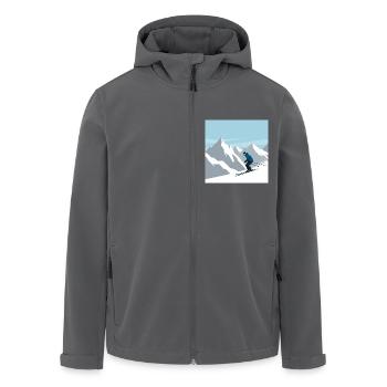 Die Faszination des Skifahrens in den Alpen - Recycelte Männer Softshell-Jacke von Stanley/Stella - Anthrazit - Vorne - AI Model Male 185 light (185cm)