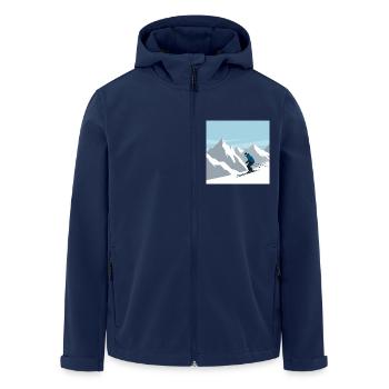 Die Faszination des Skifahrens in den Alpen - Recycelte Männer Softshell-Jacke von Stanley/Stella - Navy - Vorne - AI Model Male 185 light (185cm)