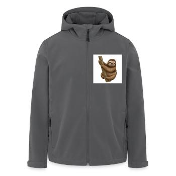 Faultiere: Meister der Entschleunigung - Recycelte Männer Softshell-Jacke von Stanley/Stella - Anthrazit - Vorne - AI Model Male 185 light (185cm)
