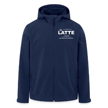 In da Früh mit einer LATTE und Sonne - Recycelte Männer Softshell-Jacke von Stanley/Stella - Navy - Vorne - AI Model Male 185 light (185cm)