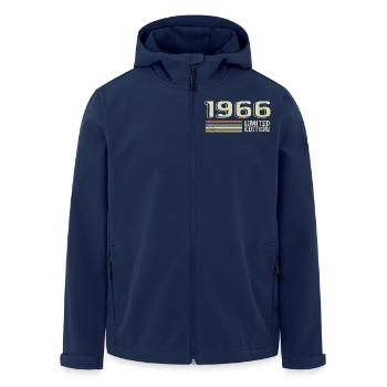 Born in 1966 Birthday 1966 Vintage 1966 - Men’s Recycled Softshell Jacket by Stanley/Stella - navy - Front - AI Model Male 185 light (185cm)