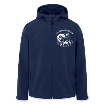 Wolf und Lamm wir können alle Freunde sein - Recycelte Männer Softshell-Jacke von Stanley/Stella - Navy - Vorne - AI Model Male 185 light (185cm)