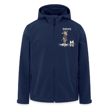 Oups - Drôle de girafe et de pingouins - Veste softshell homme en polyester recyclé Stanley/Stella - marine - Devant - AI Model Male 185 light (185cm)