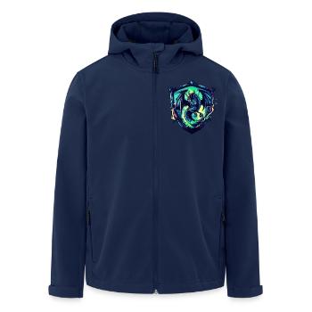 Mystical Dragon in the Shield - SciFi - Desing - Men’s Recycled Softshell Jacket by Stanley/Stella - navy - Front - AI Model Male 185 light (185cm)