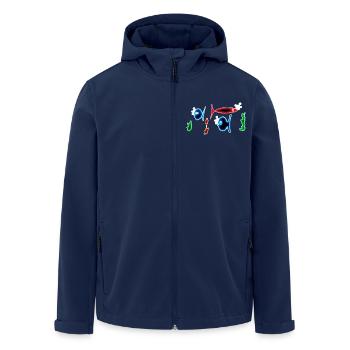 Berlin Friedrichshain Neon Sign - Men’s Recycled Softshell Jacket by Stanley/Stella - navy - Front - AI Model Male 185 light (185cm)