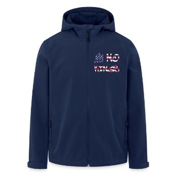 No Kings in America since 1776 Flagge USA - Recycelte Männer Softshell-Jacke von Stanley/Stella - Navy - Vorne - AI Model Male 185 light (185cm)