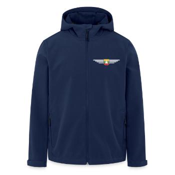 Myanmar T-Shirt – Ein Hauch von Tradition - Recycelte Männer Softshell-Jacke von Stanley/Stella - Navy - Vorne - AI Model Male 185 light (185cm)