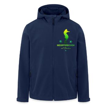 Seahorse with asterisk swimming badge - Men’s Recycled Softshell Jacket by Stanley/Stella - navy - Front - AI Model Male 185 light (185cm)